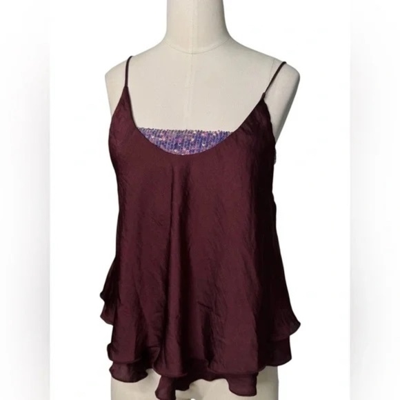 NWT - Free People Intimately Turn It On Sequin Camisole Vetiver Bloom - Size S - Picture 2 of 10